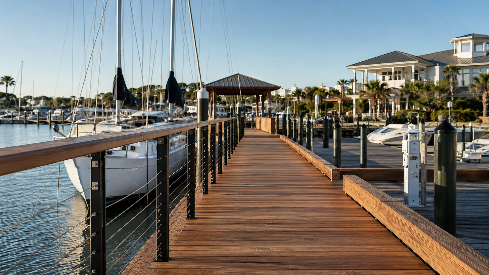 Conceptual marine-grade marina decking